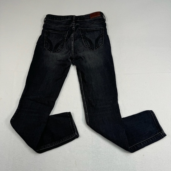Hollister Super Skinny Crop Jeans Womens Size 1/25 Black Wash High Rise - Picture 3 of 13